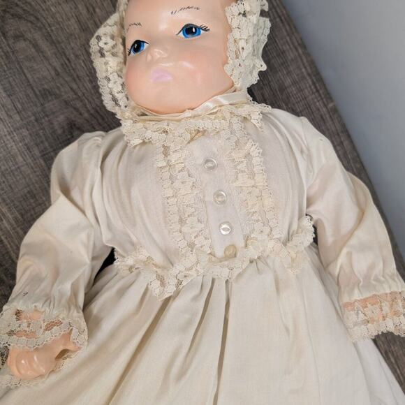 Vintage Mid-Century Soft Body Baby Doll Hand Painted Unique Lace Collectible - Picture 3 of 9